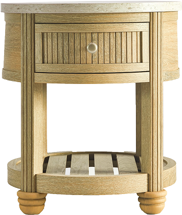 COLAMY VERSE Round End Table with Drawer & Storage Shelf