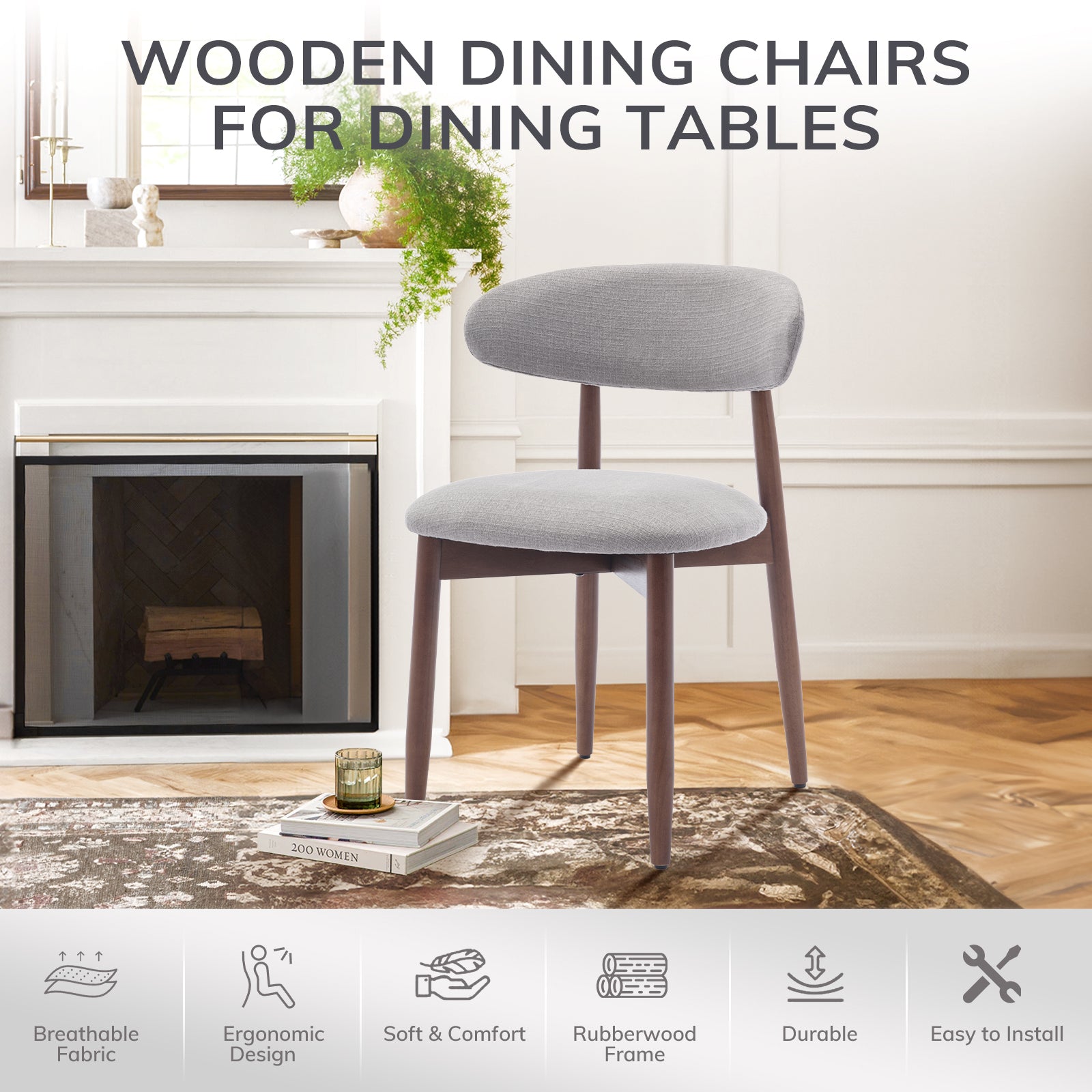 COLAMY NOYA Mid-Century Modern Dining Chair - 1