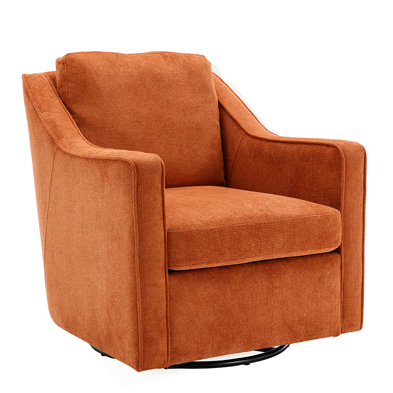 COLAMY Beige Color 360° Swivel Accent Chair Upholstered Fabric Leisure Armchair