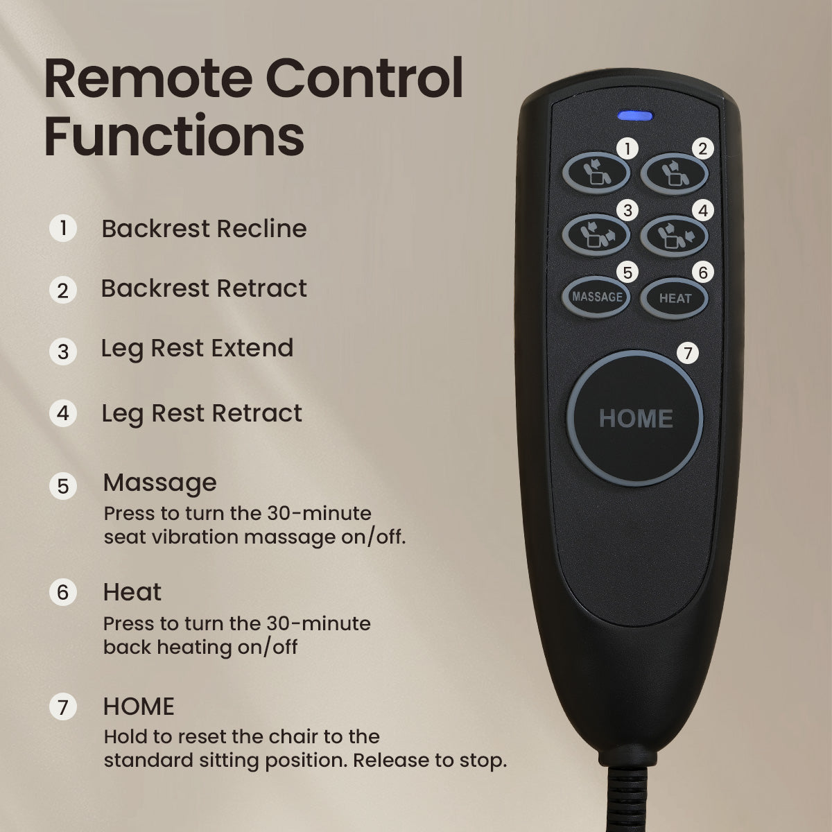 COLAMY ELEVA Power Lift Massage & Heating Chair