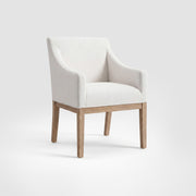 COLAMY ELVIA Upholstered Dining Chair with Arms – Solid Wood Frame