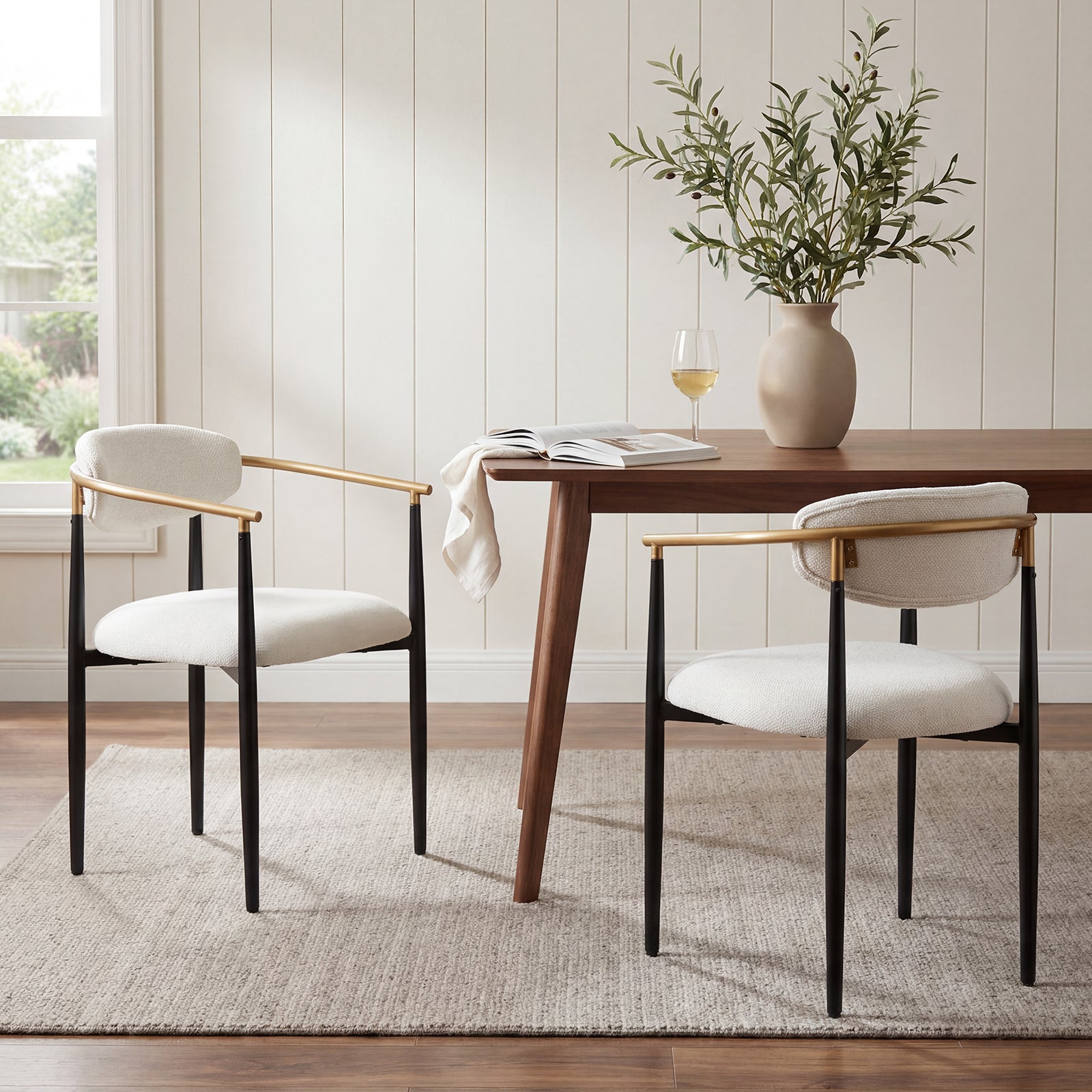 COLAMY MATRIX 19.5'' Upholstered Dining Chairs with Arms