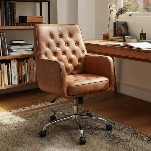 COLAMY VERSO Multi-Scenario Swivel Chair with Tufted Back