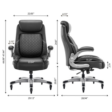 COLAMY Leather Office Chair with Built-in Lumbar Support Model.5276