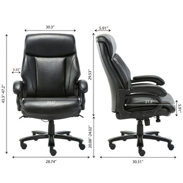 COLAMY Executive Big and Tall 400lbs Office Chair PU Leather Desk Chair Model.2181