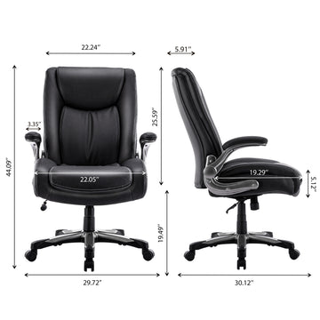 COLAMY PU Leather Big & Tall Office Chair 400lbs Computer Chair Model.5309