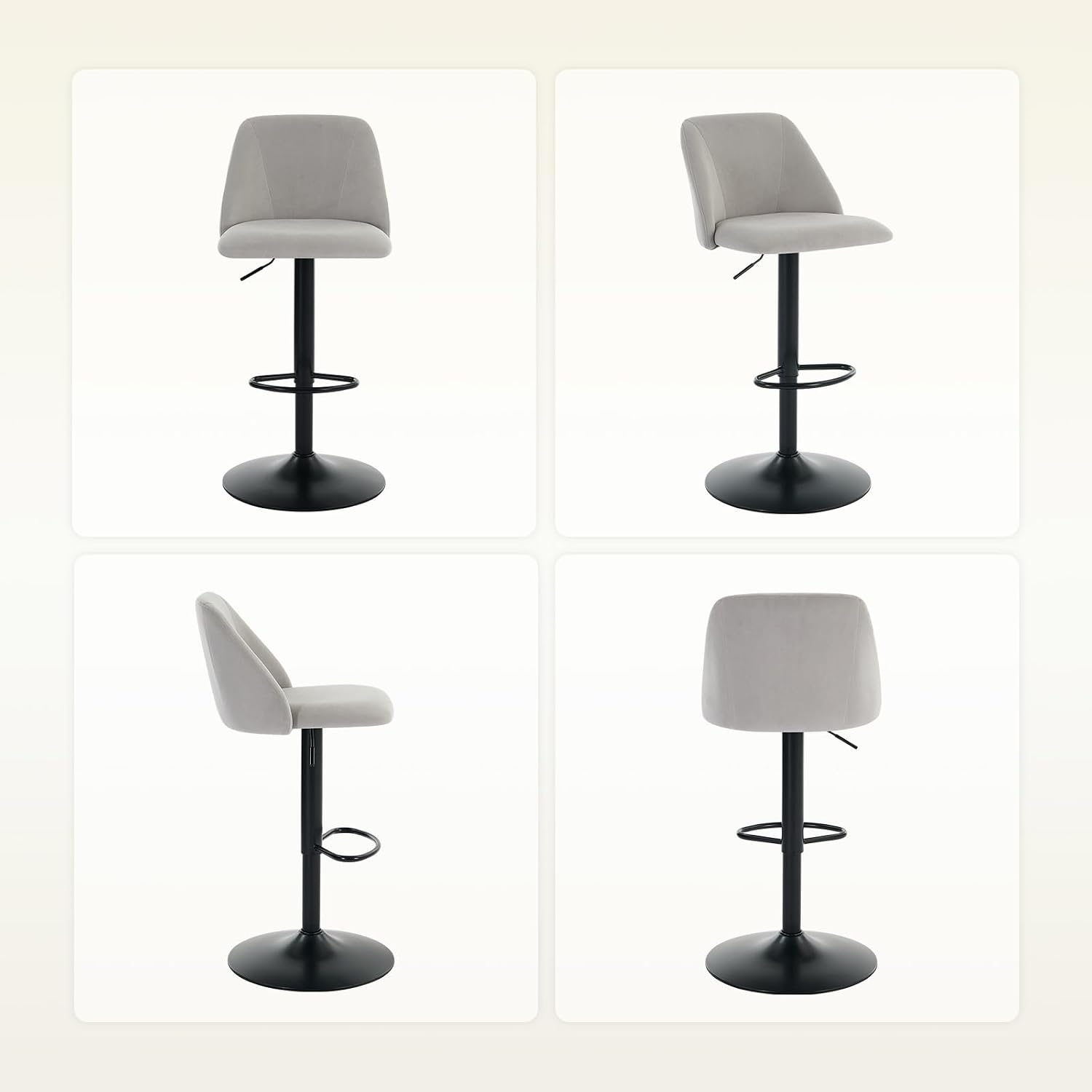 COLAMY Modern Upholstered Adjustable Height Bar Stools