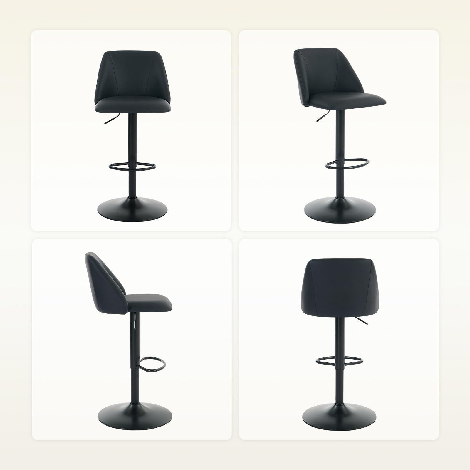 COLAMY Modern Upholstered Adjustable Height Bar Stools