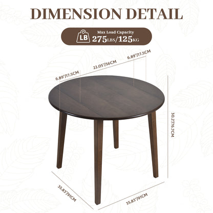 COLAMY 35.8" Wooden Expandable Folding Round Table Model.5890-T