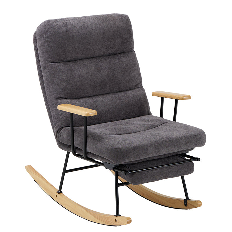 COLAMY Upholstered Rocking Chair with Footrest and Adjustable Backrest Modern Out-door Accent Chair Model.ZE023