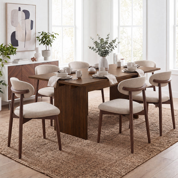 COLAMY HALO 63" Dining Table with NOYA Dining Chairs Set for 4-6