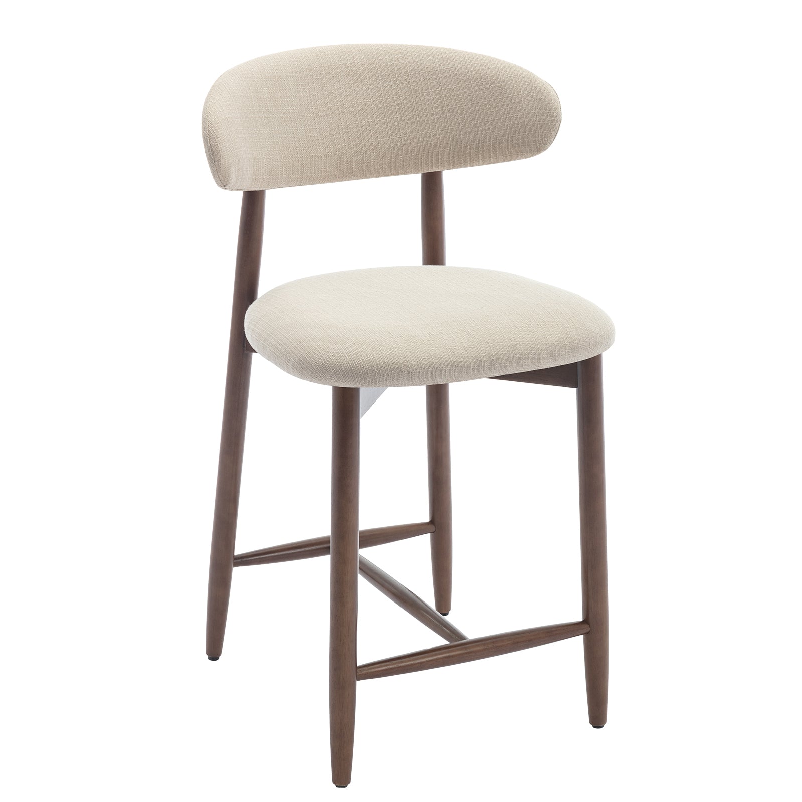 COLAMY Upholstered Wooden Bar Stool