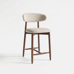 COLAMY ARLA Upholstered Wooden Scandi Minimalist Counter Height Bar Stool