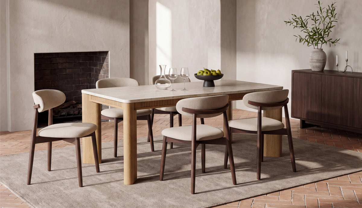 COLAMY VERSE 63" Dining Table with NOYA Dining Chairs Set for 4–6