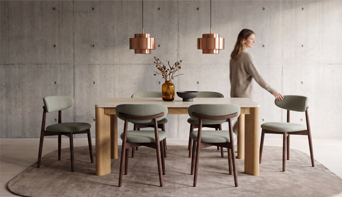 COLAMY VERSE 63" Dining Table with NOYA Dining Chairs Set for 4–6