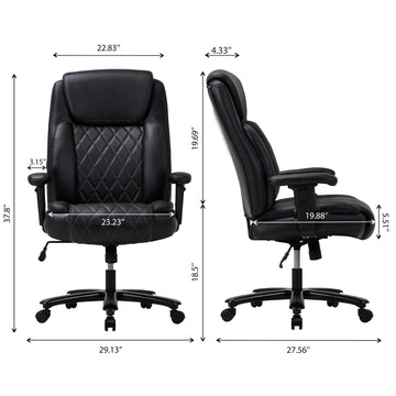 COLAMY 400lbs Big and Tall PU Leather Office Chair Model.6756