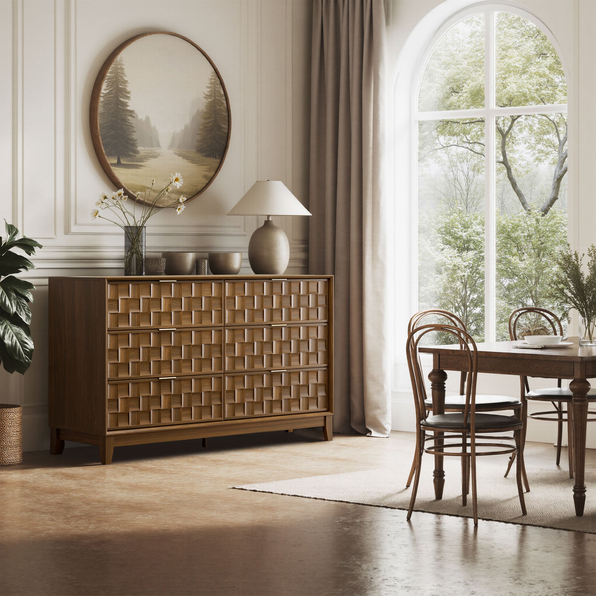 COLAMY Fluted Storage Cabinet with 6 Drawers