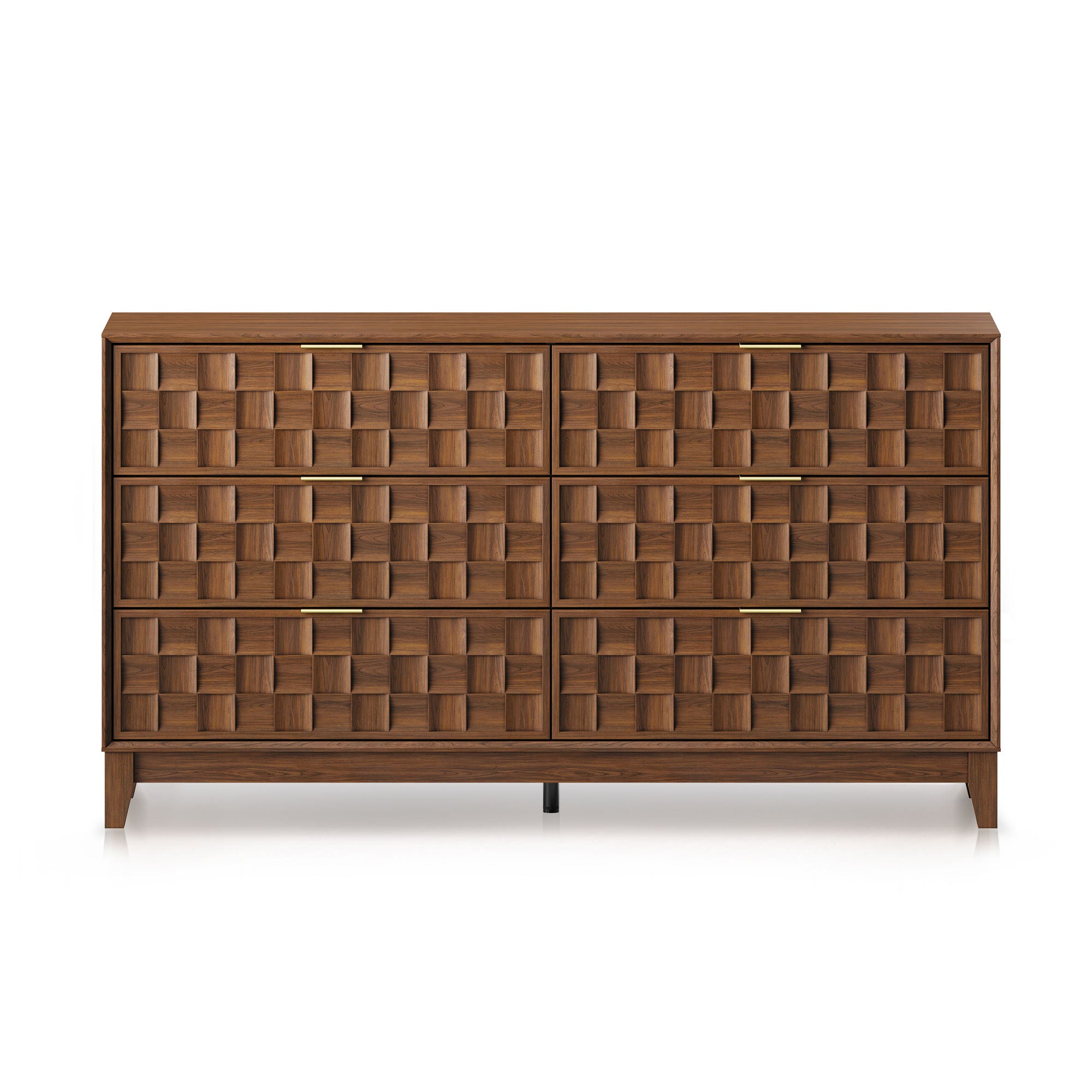 COLAMY Fluted Storage Cabinet with 6 Drawers