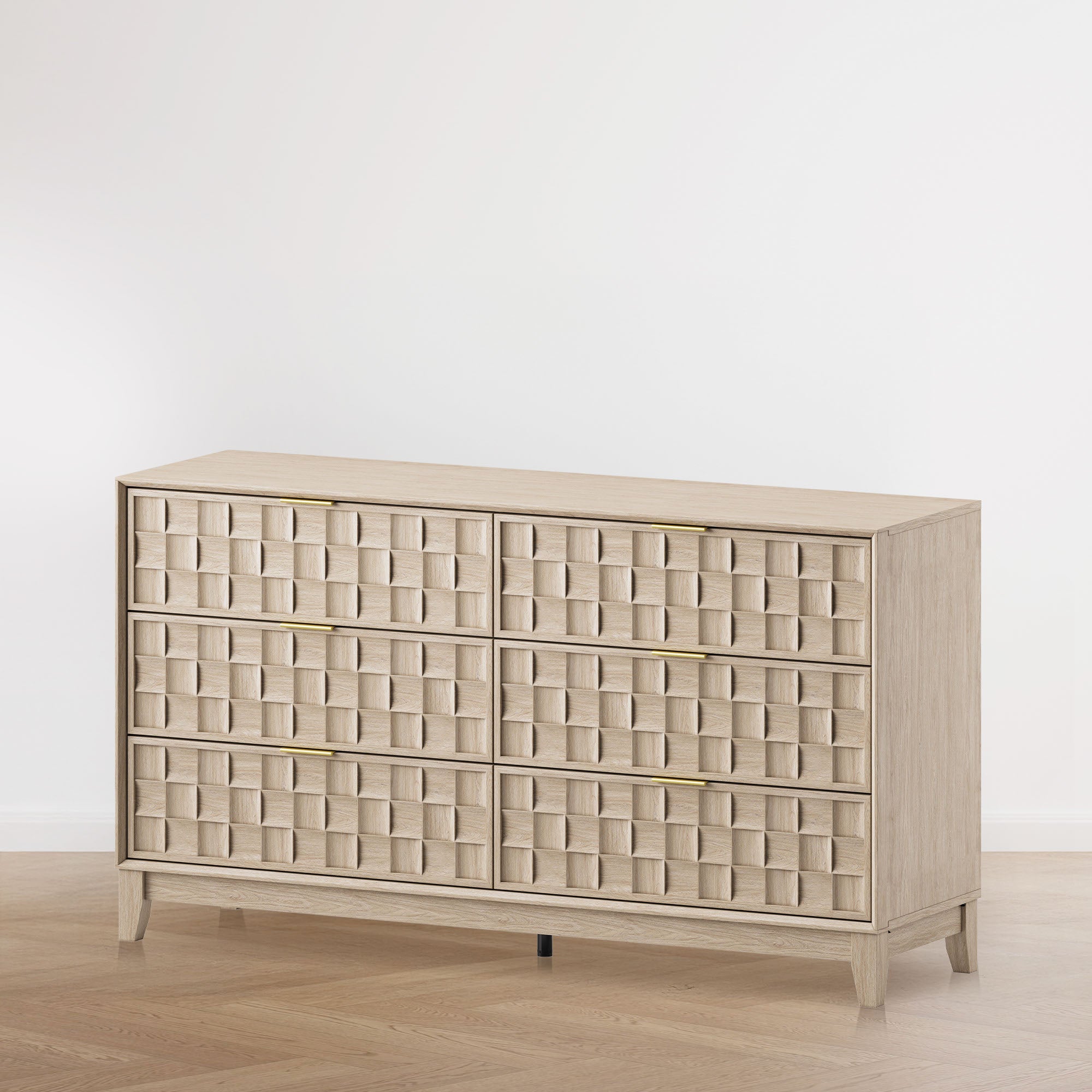 COLAMY Fluted Storage Cabinet with 6 Drawers