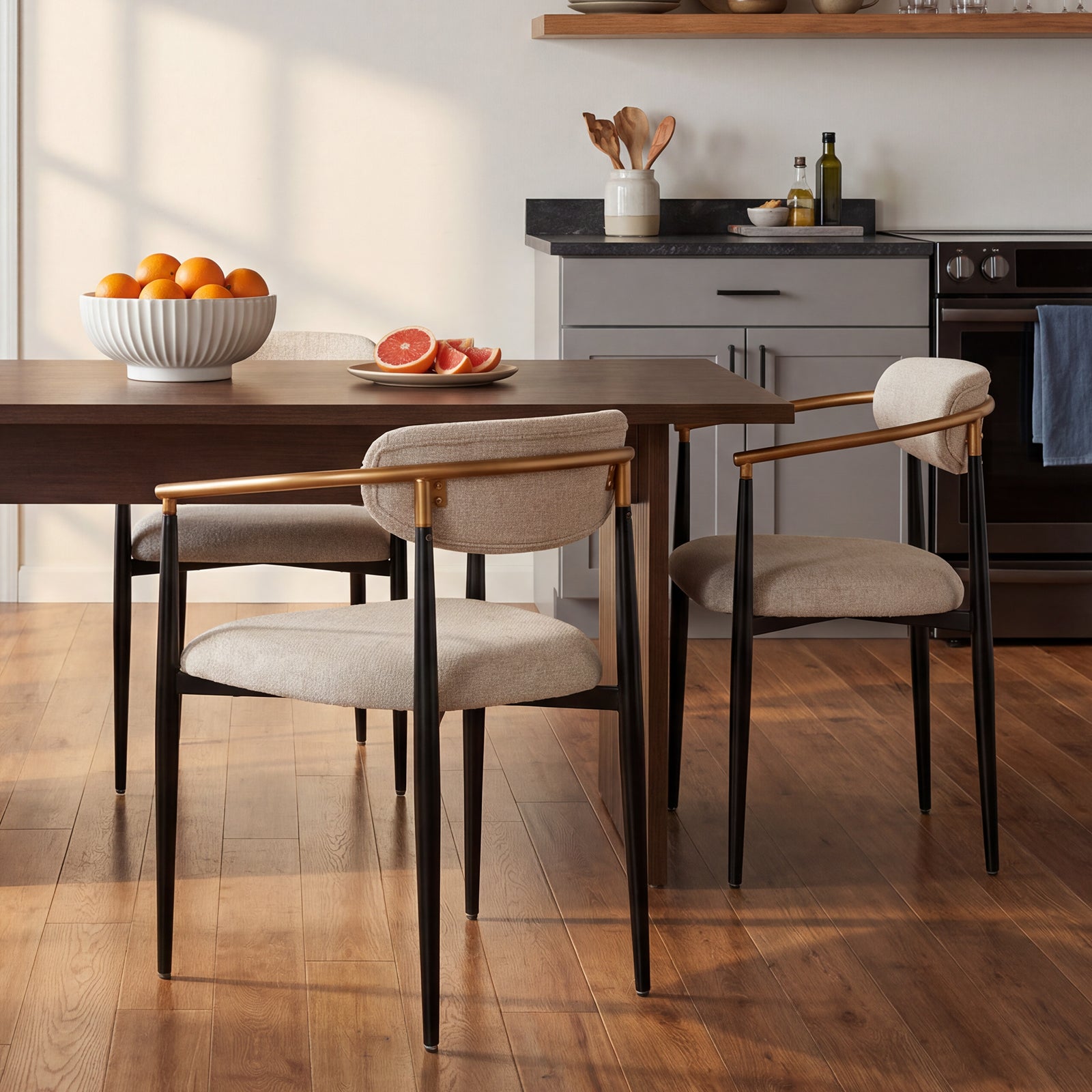 COLAMY MATRIX 19.5'' Upholstered Dining Chairs with Arms