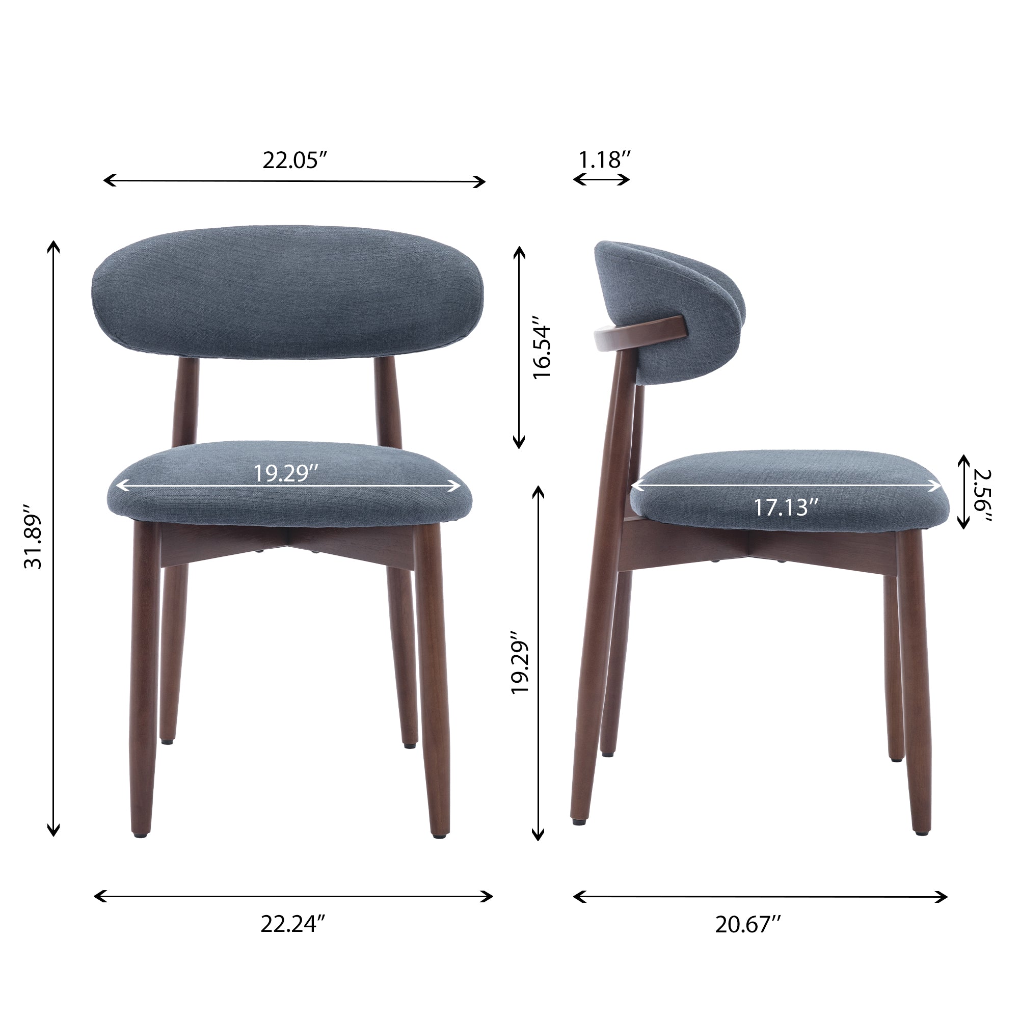 COLAMY NOYA Mid-Century Modern Dining Chair - 1