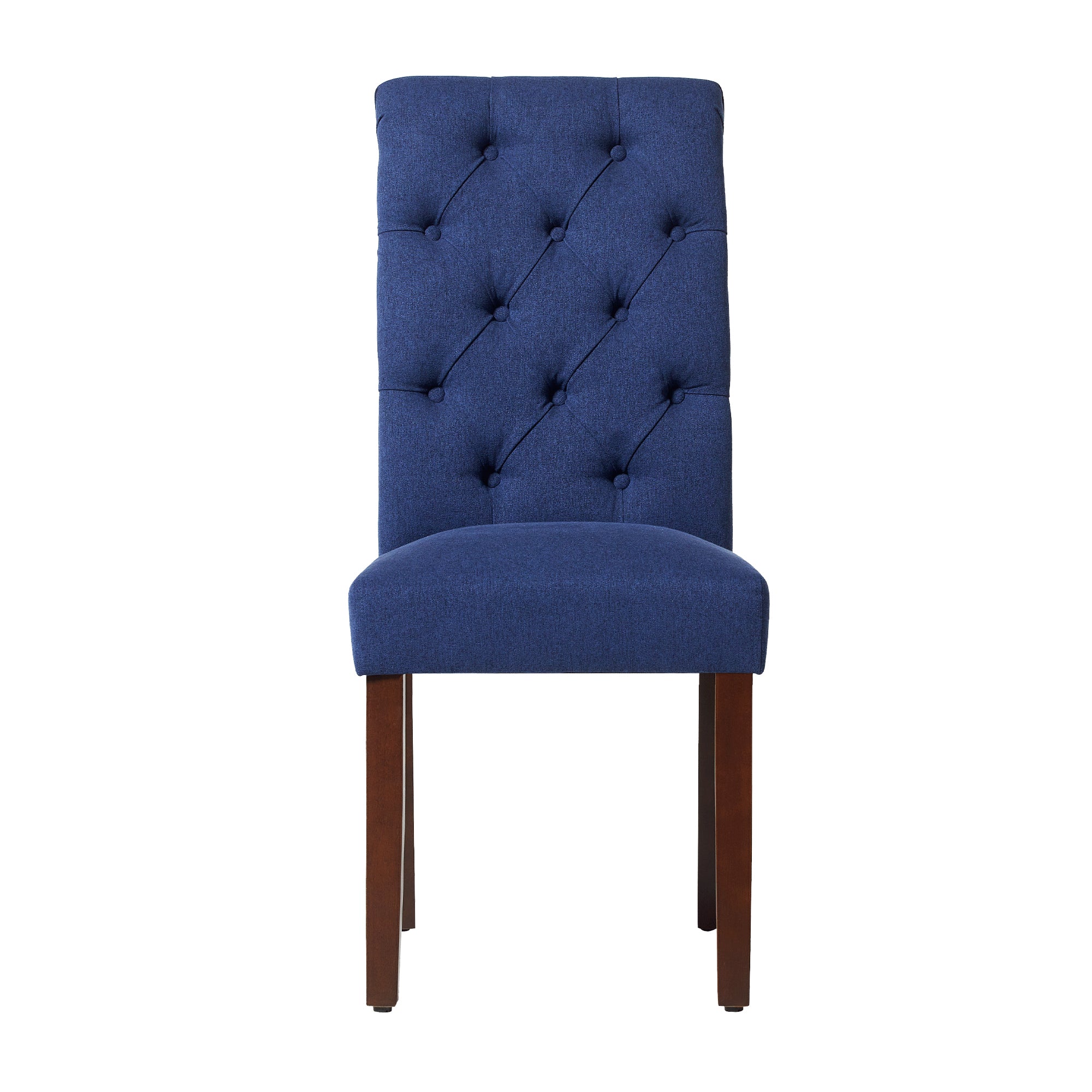 COLAMY Tufted Fabric Rolled Back Dining Chair