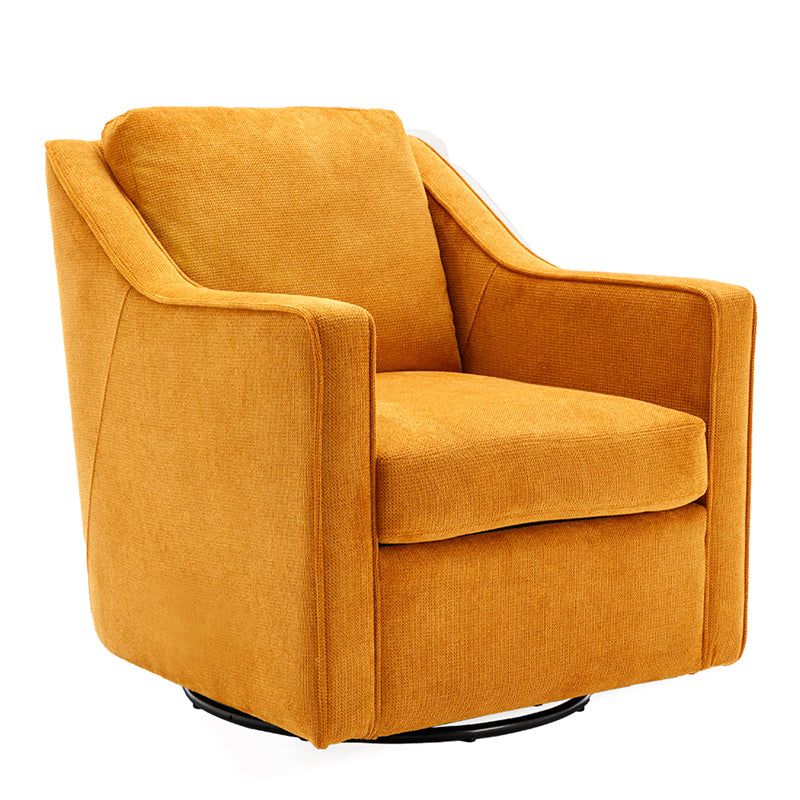 COLAMY Beige Color 360° Swivel Accent Chair Upholstered Fabric Leisure Armchair