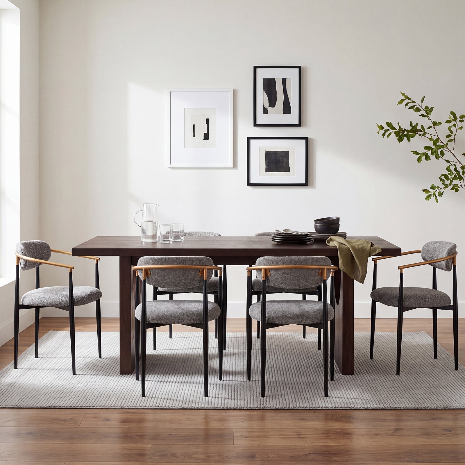 COLAMY MATRIX 19.5'' Upholstered Dining Chairs with Arms