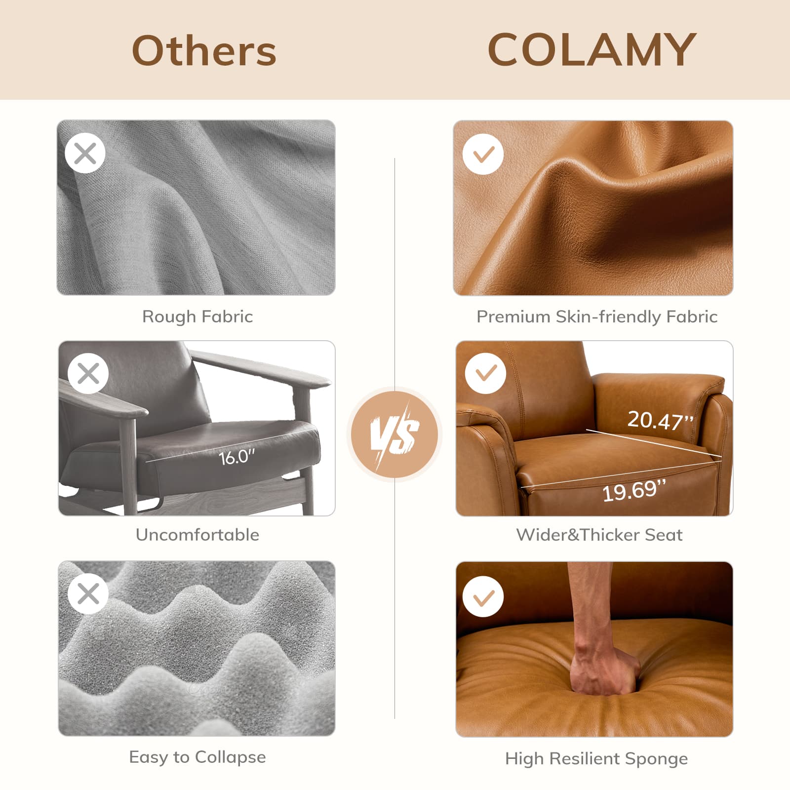 COLAMY PU Leather Swivel Recliner Chair Reclining Nursery Sofa Model.60162