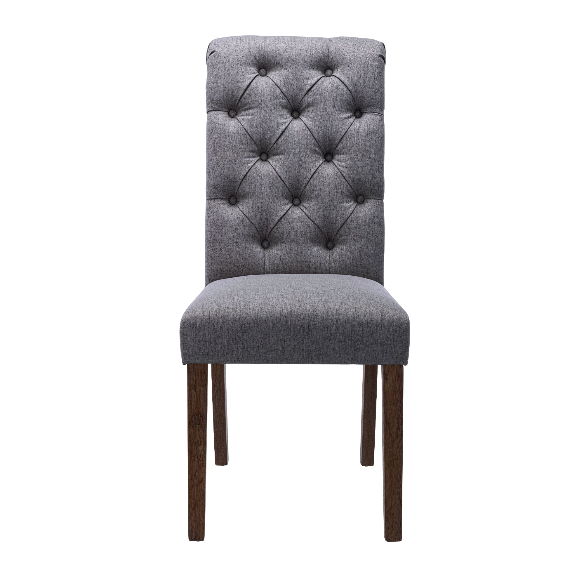 COLAMY Tufted Fabric Rolled Back Dining Chair