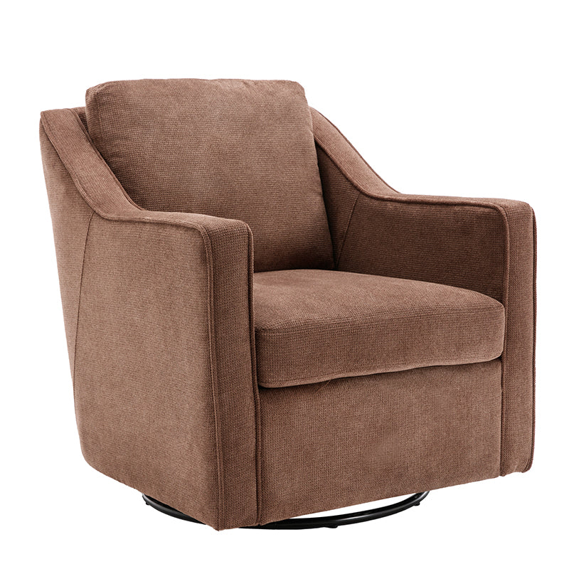 COLAMY Beige Color 360° Swivel Accent Chair Upholstered Fabric Leisure Armchair