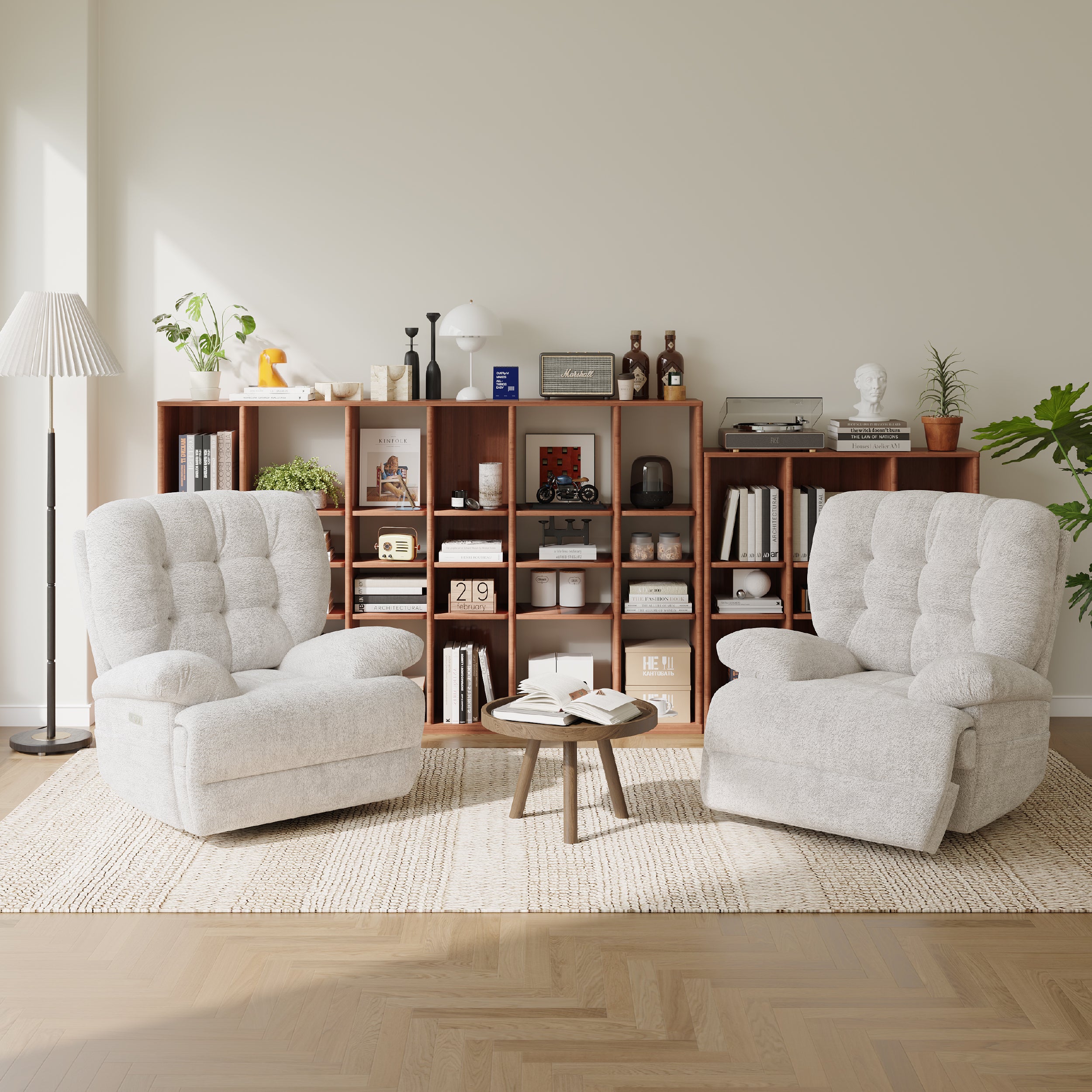 COLAMY FLOREN Plush-Power Swivel Recliner