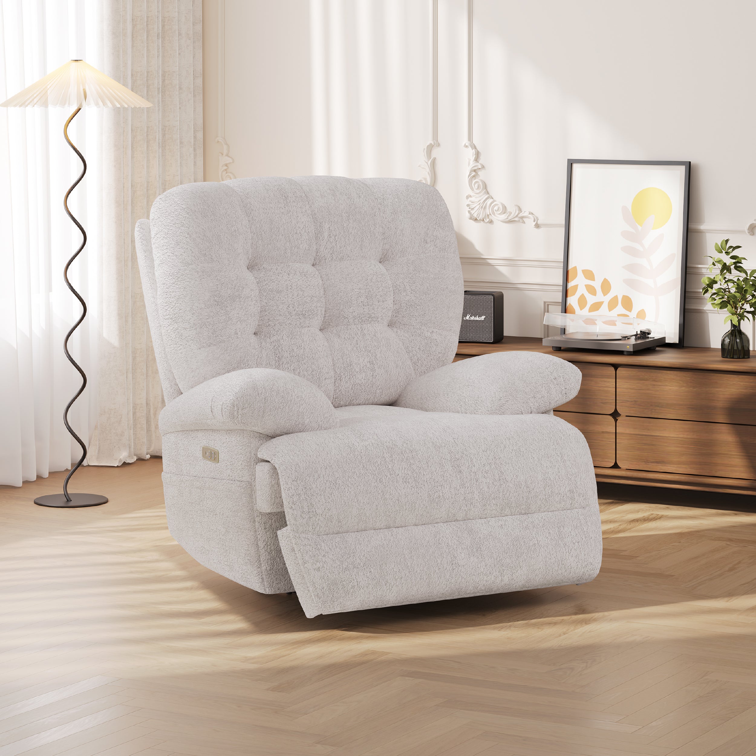 COLAMY FLOREN Plush-Power Swivel Recliner