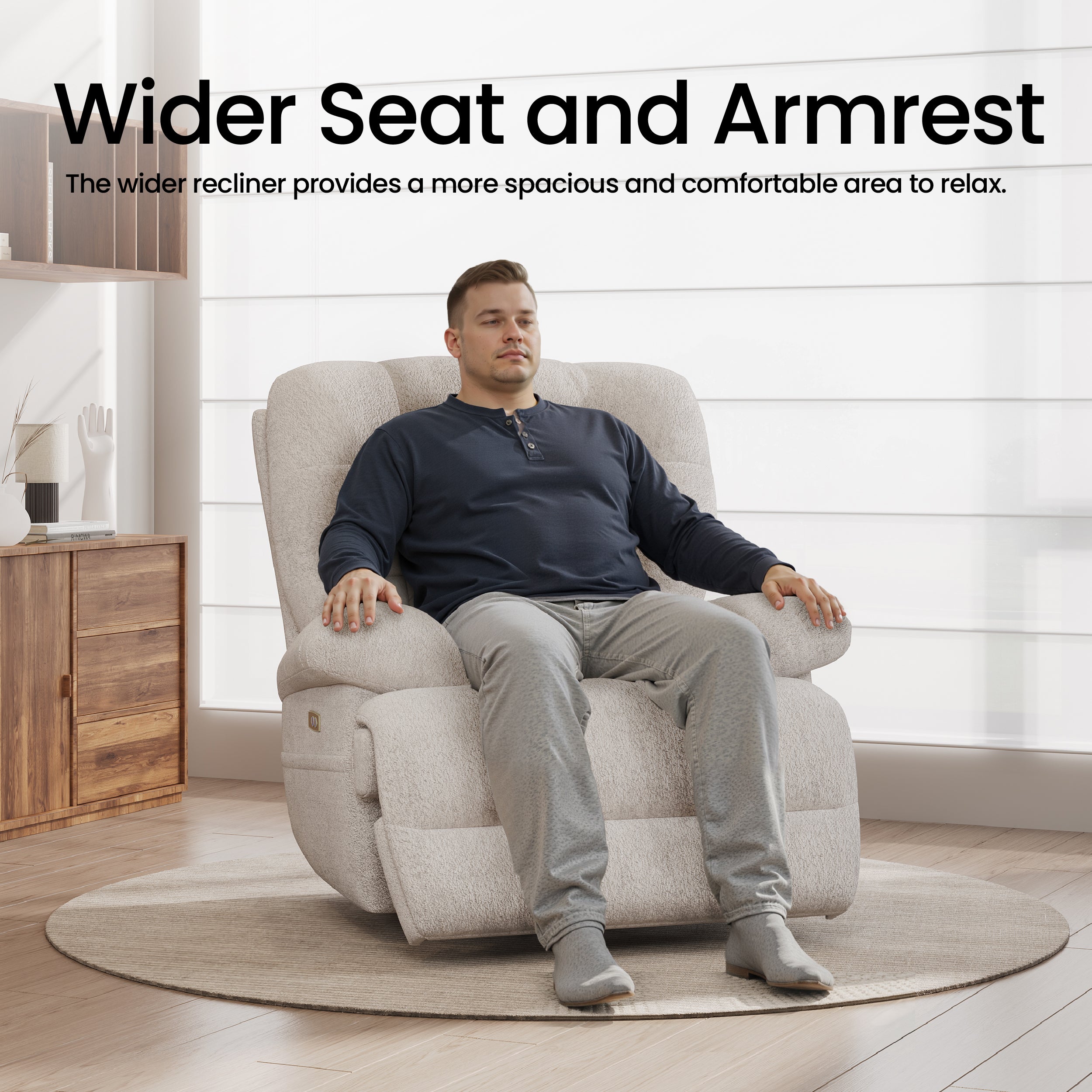 COLAMY FLOREN Plush-Power Swivel Recliner