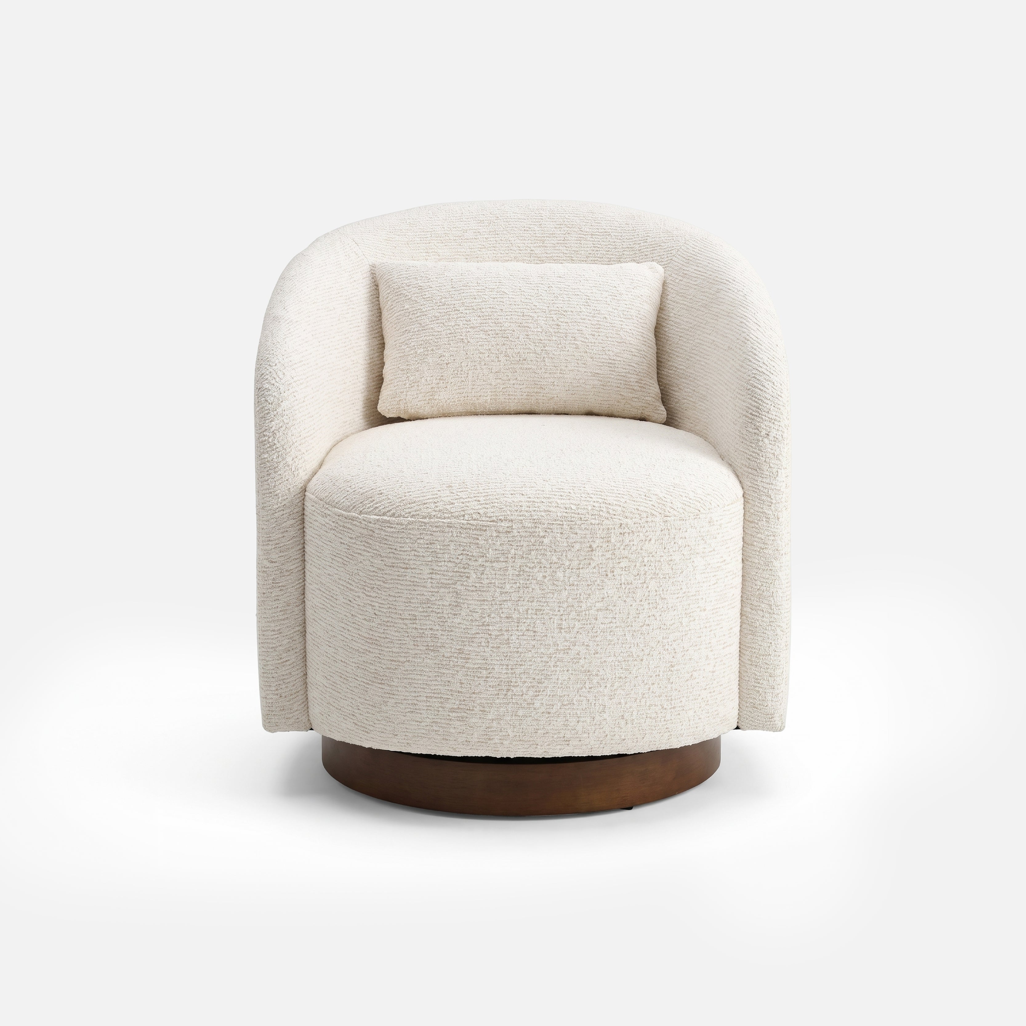 COLAMY AURA Rounded Barrel Swivel Accent Chair