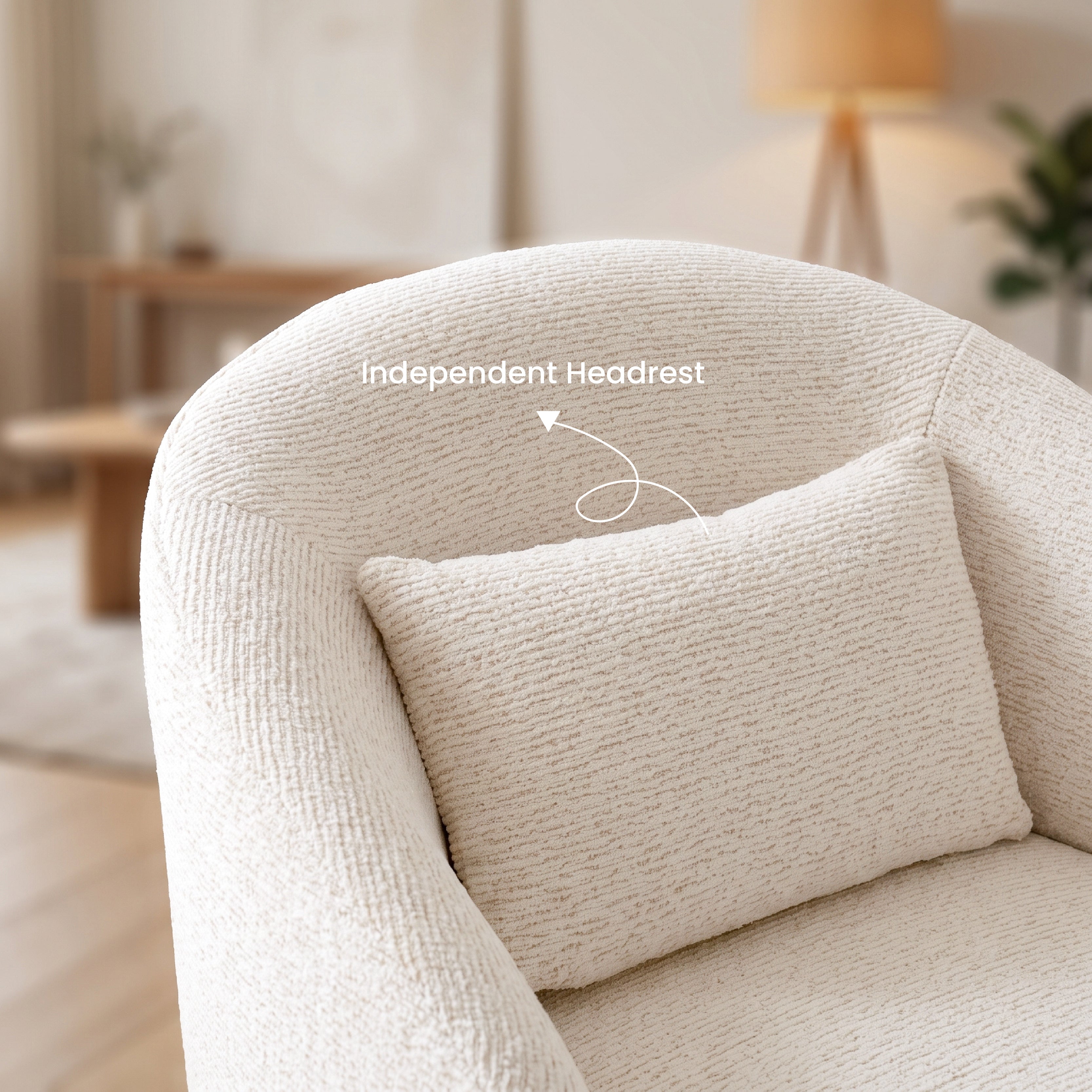 COLAMY AURA Rounded Barrel Swivel Accent Chair