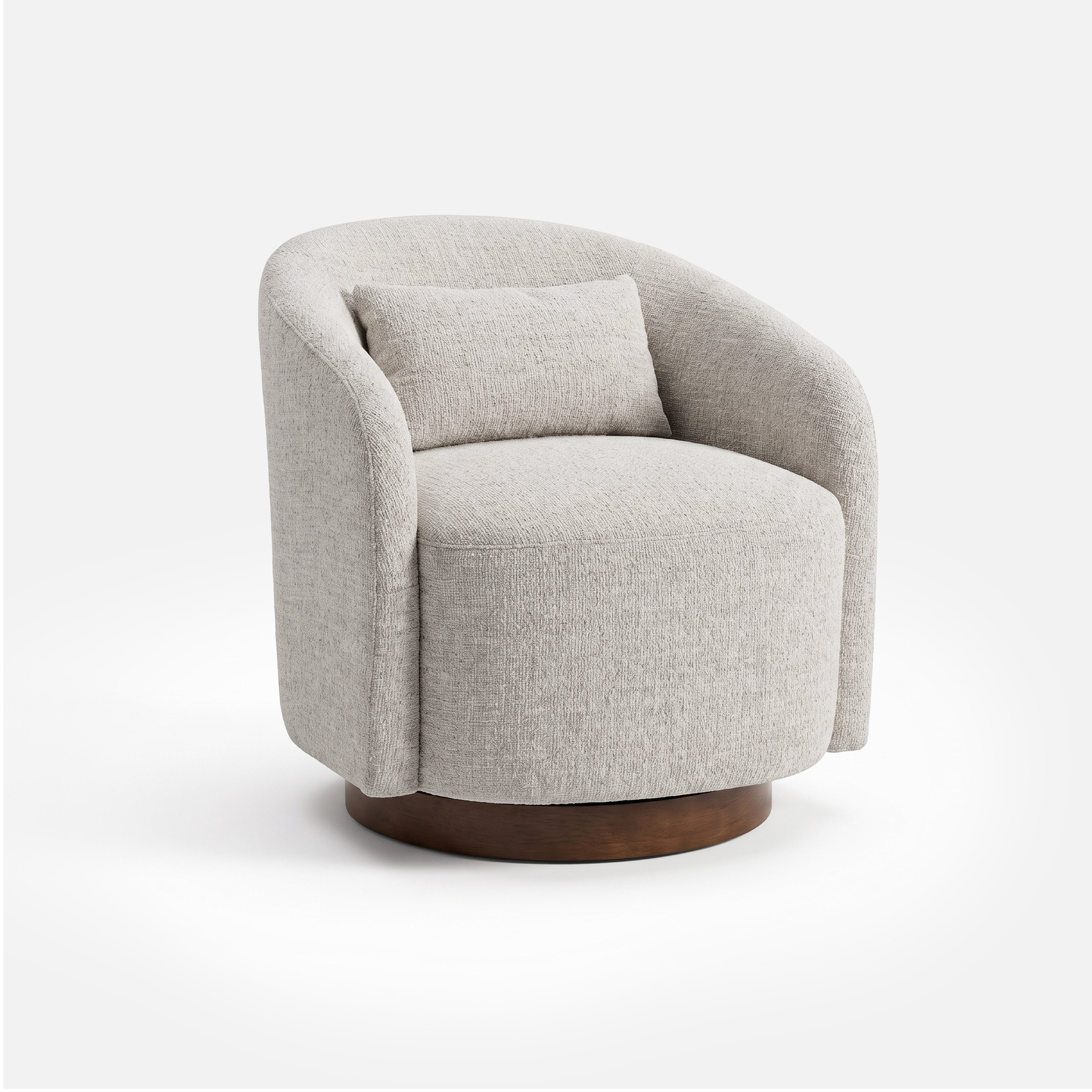 COLAMY AURA Rounded Barrel Swivel Accent Chair