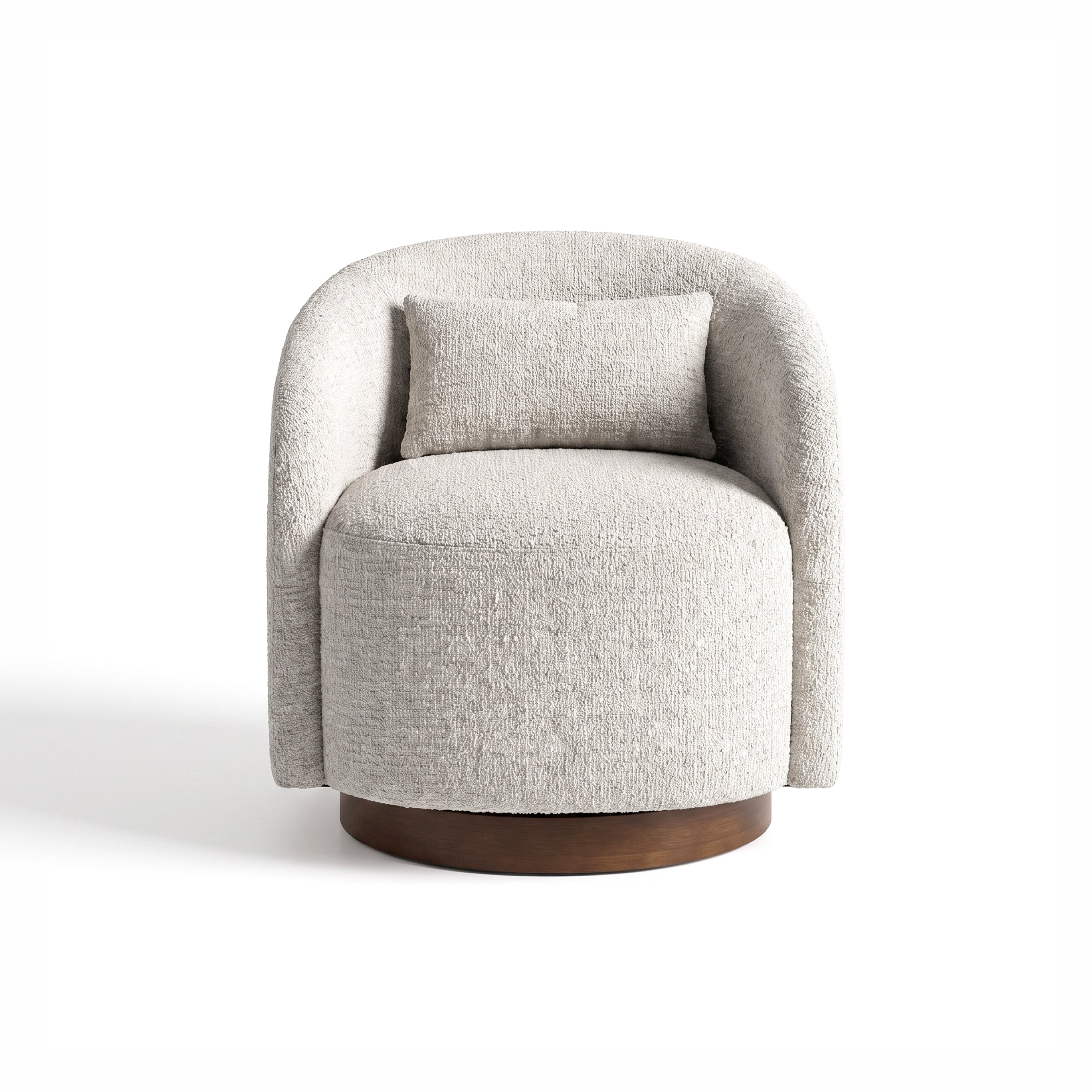 COLAMY AURA Rounded Barrel Swivel Accent Chair