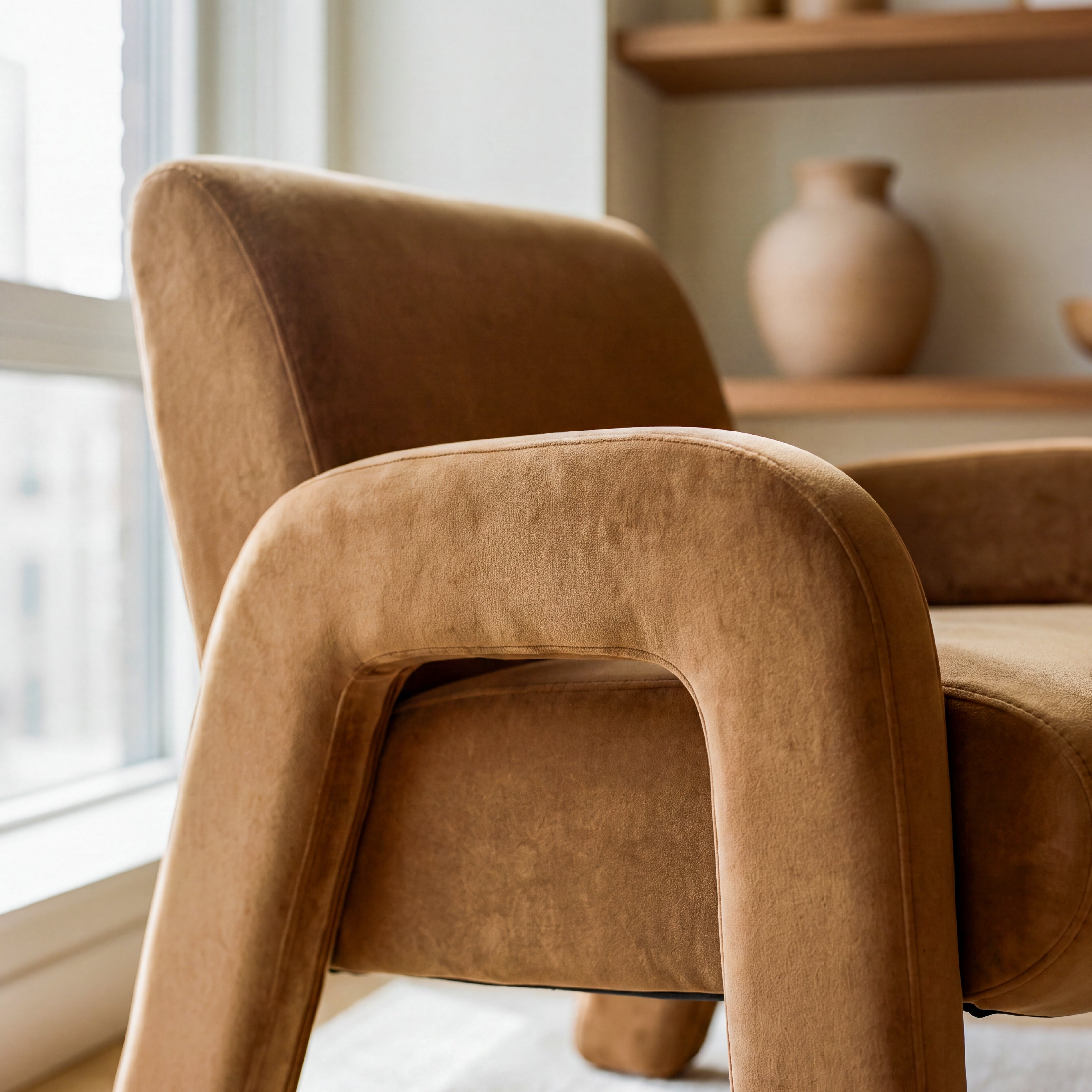 COLAMY AURA Furniture Fully Upholstered Velvet Accent Chair