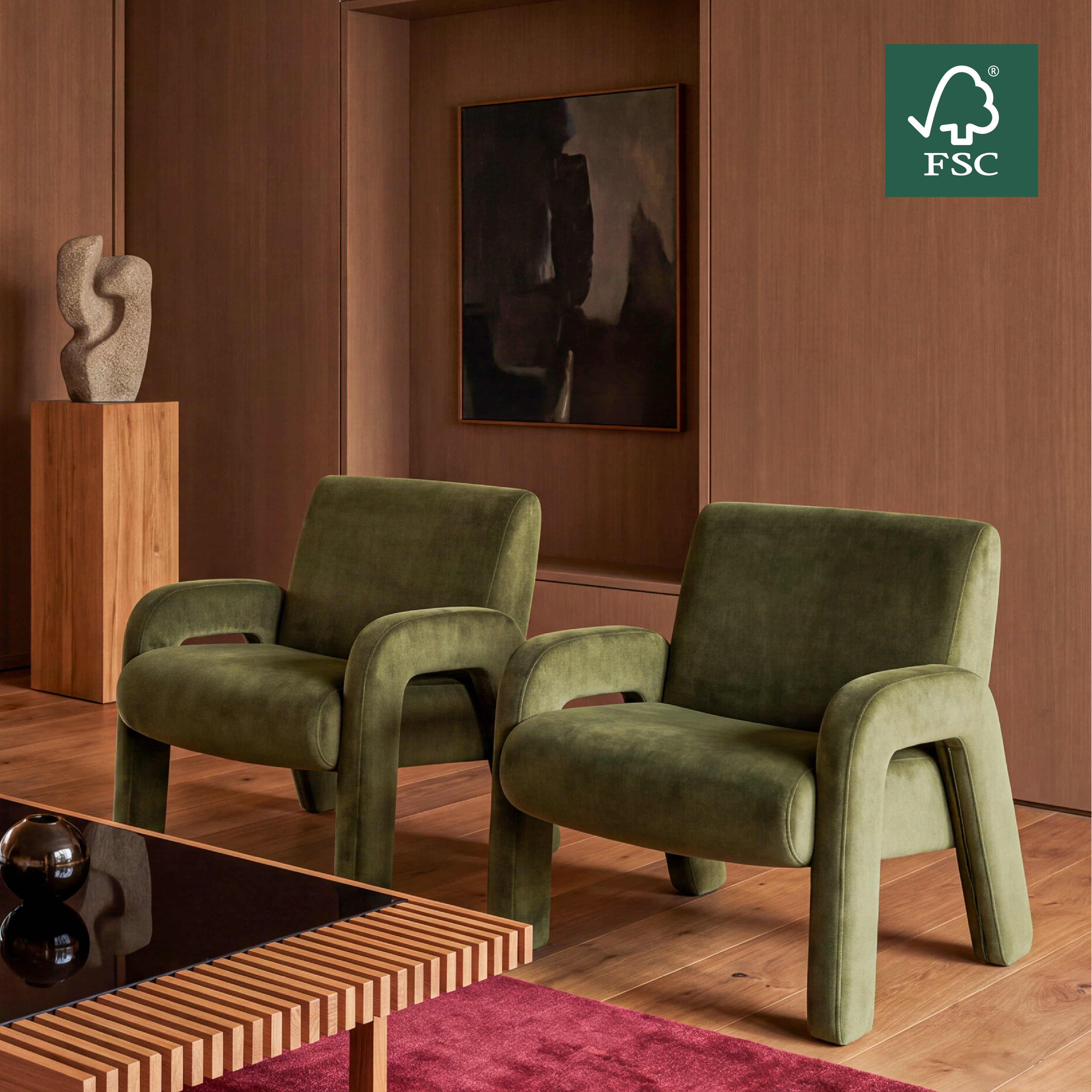 COLAMY AURA Furniture Fully Upholstered Velvet Accent Chair