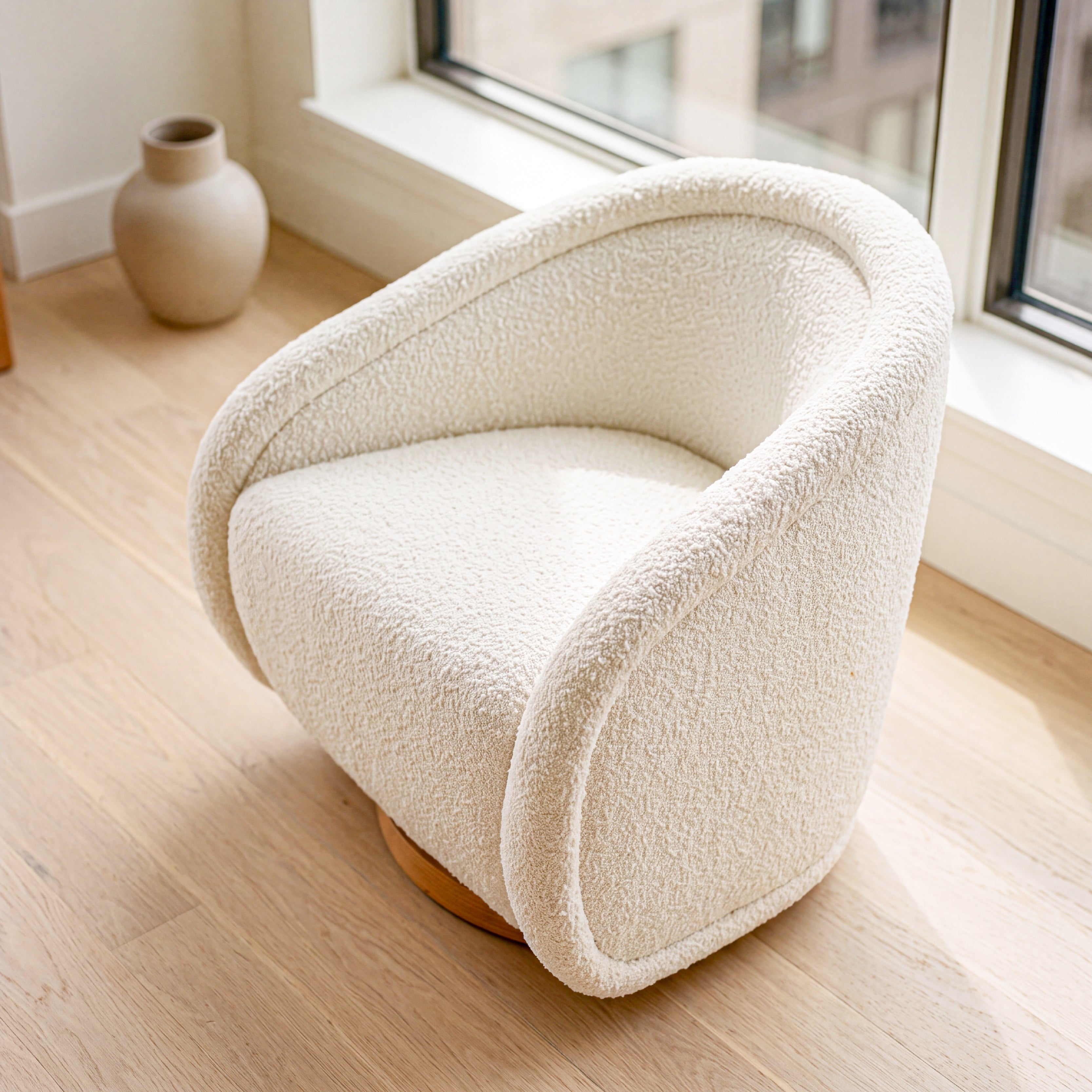 COLAMY AURA Sculpted Swivel Accent Chair