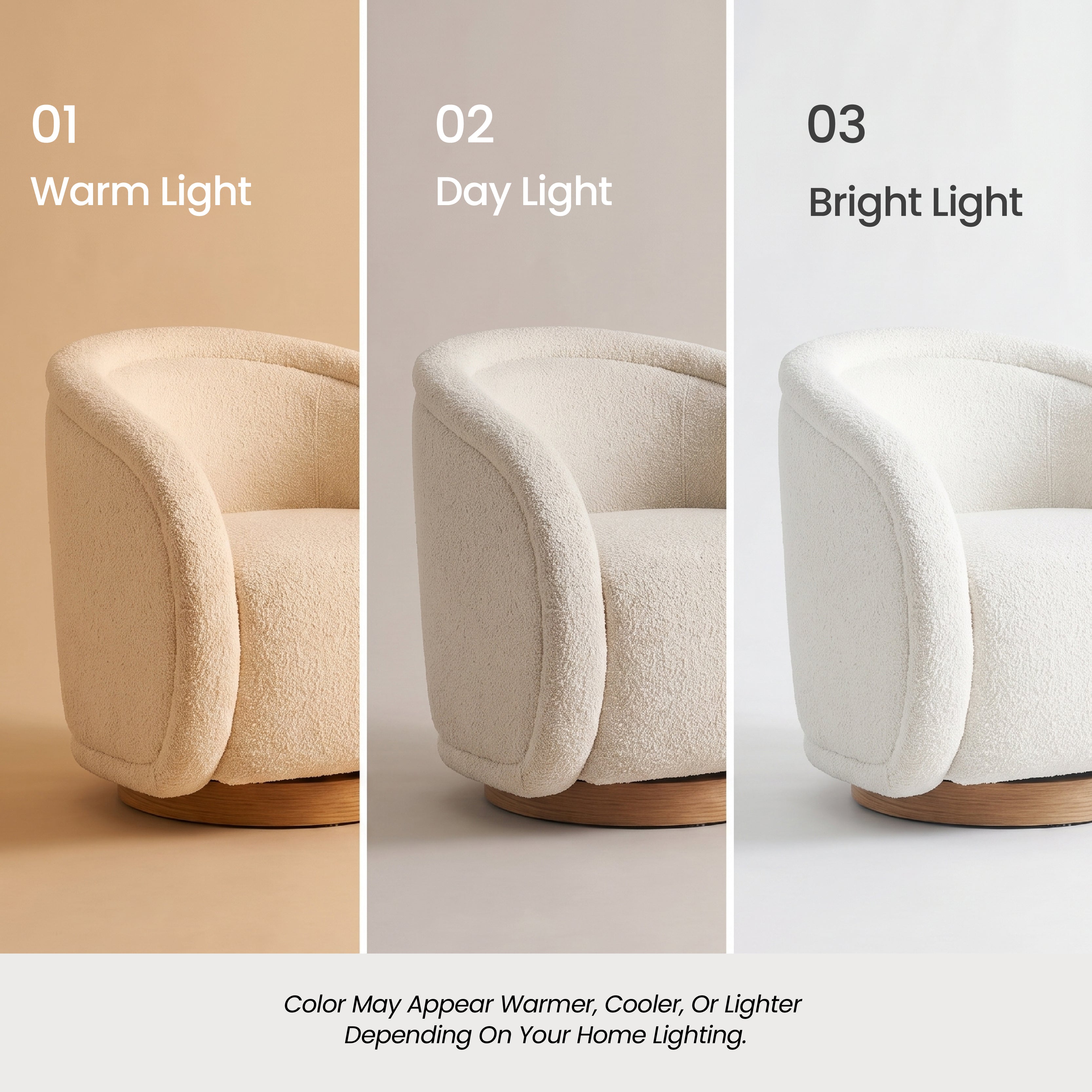 COLAMY AURA Sculpted Swivel Accent Chair
