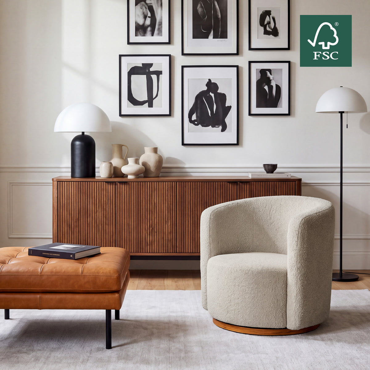 COLAMY AURA Oversized Cocoon Swivel Accent Chair