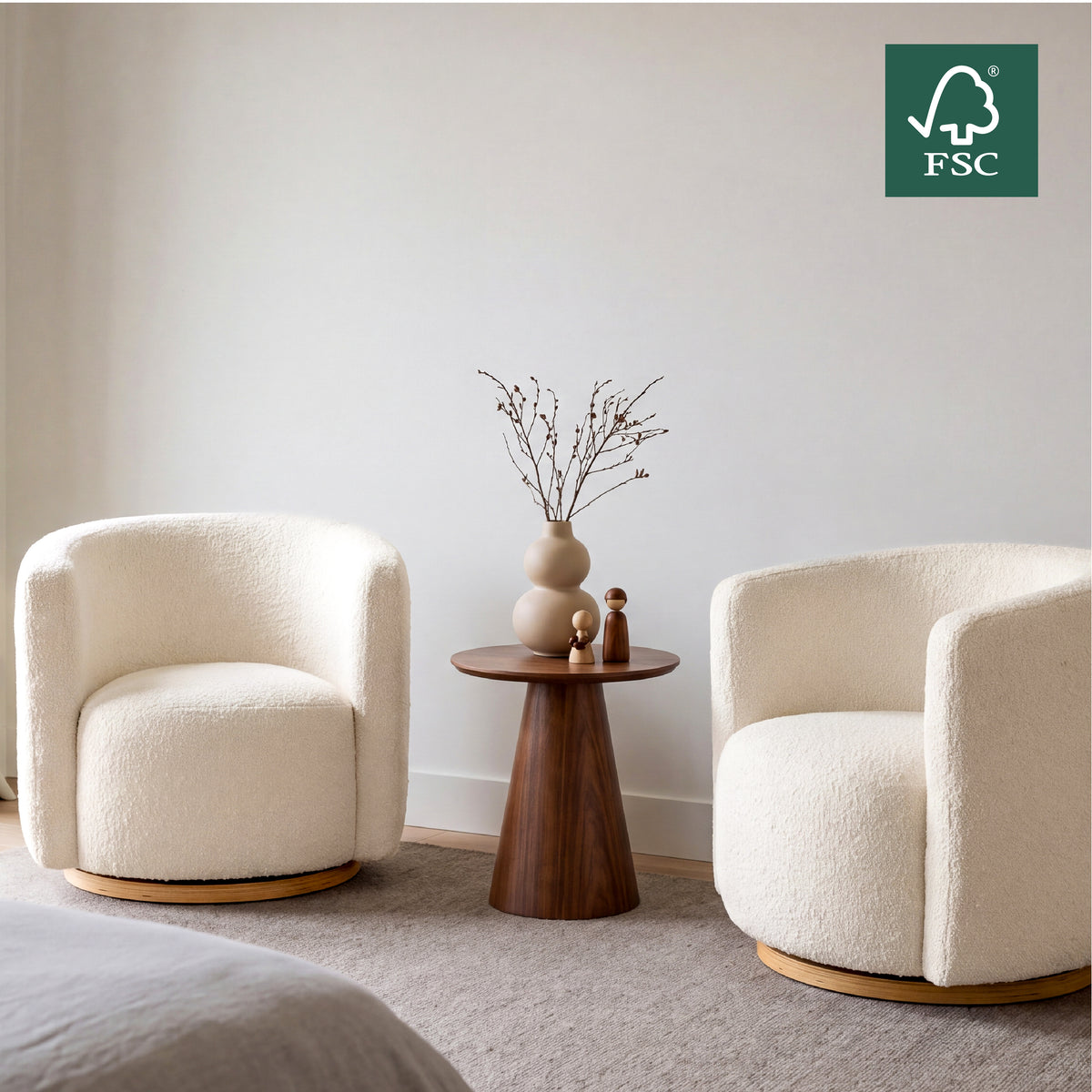 COLAMY AURA Oversized Cocoon Swivel Accent Chair