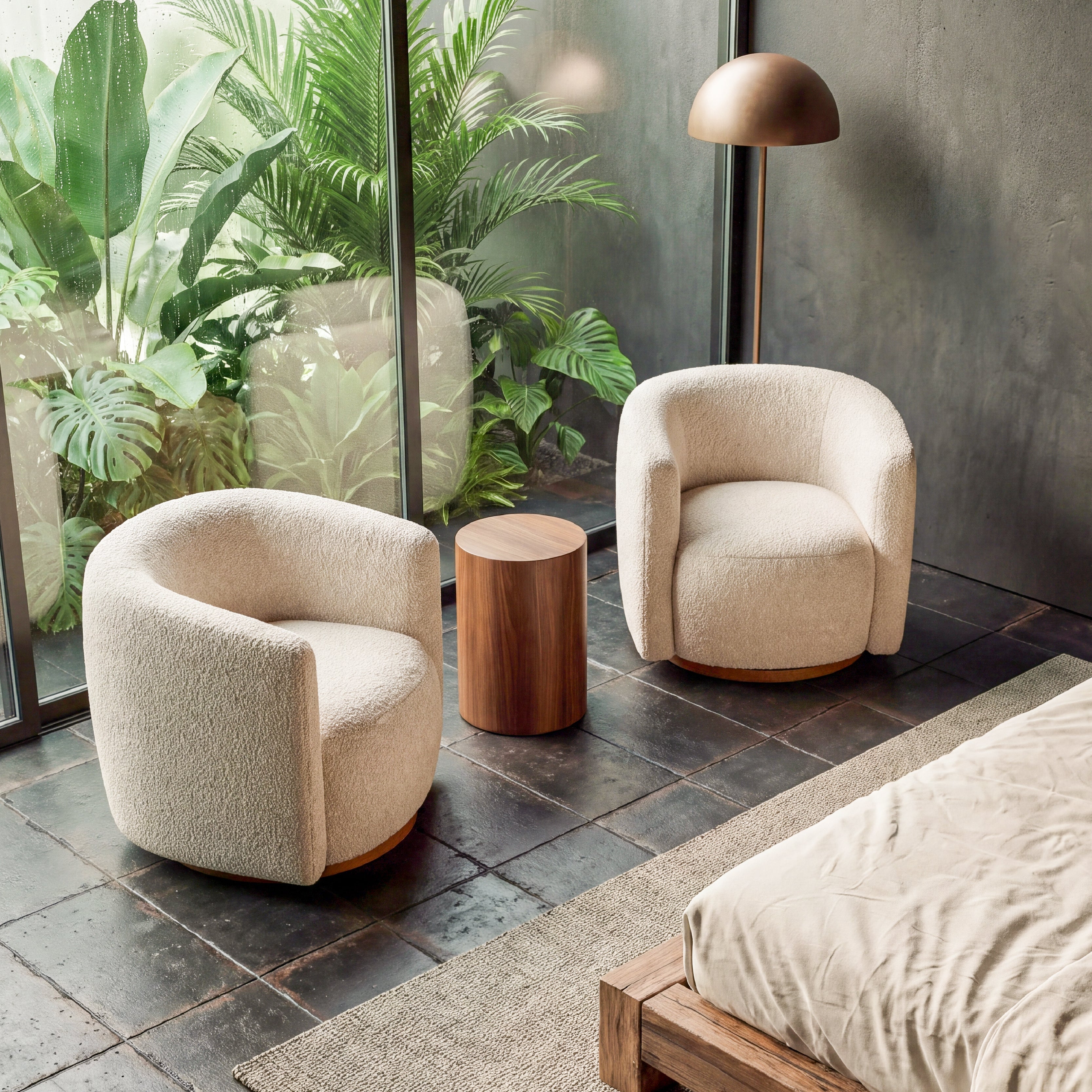 COLAMY AURA Compact Barrel Swivel Accent Chair