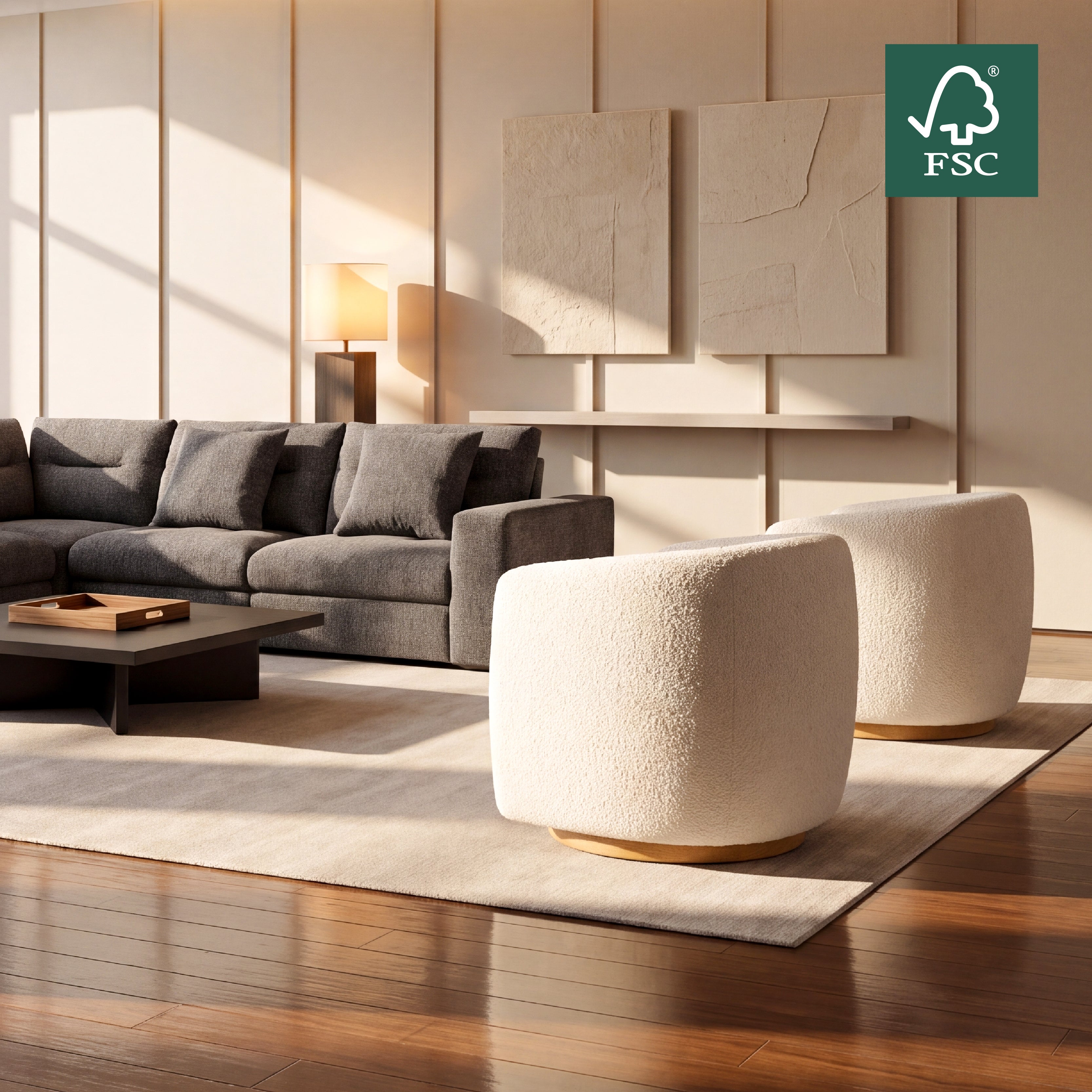 COLAMY AURA Compact Barrel Swivel Accent Chair