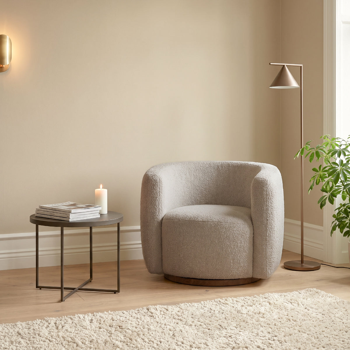 COLAMY AURA Compact Barrel Swivel Accent Chair