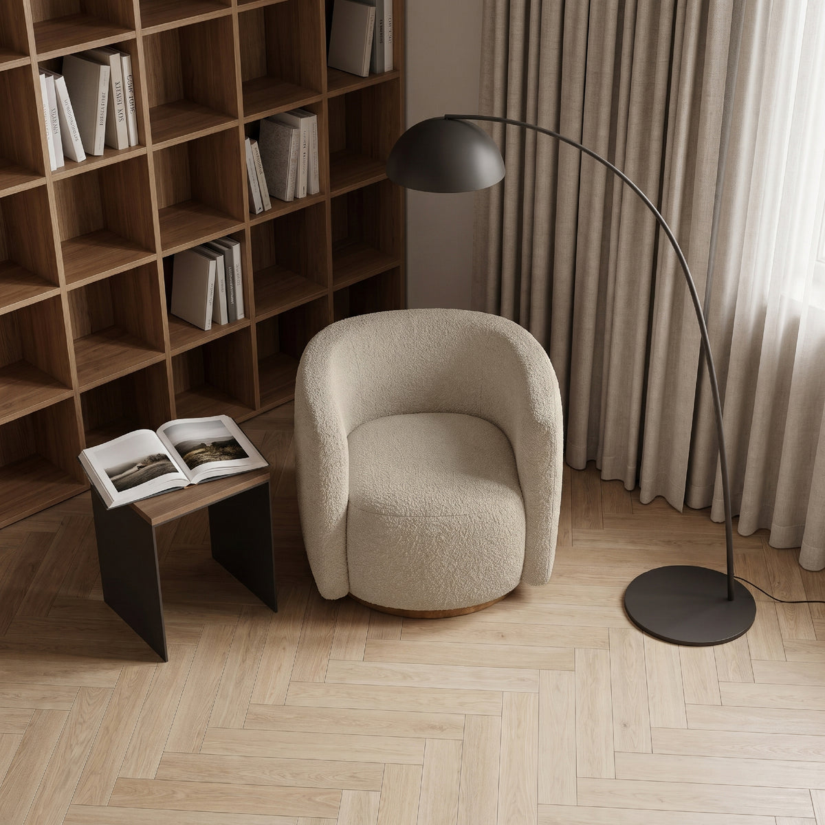 COLAMY AURA Compact Barrel Swivel Accent Chair