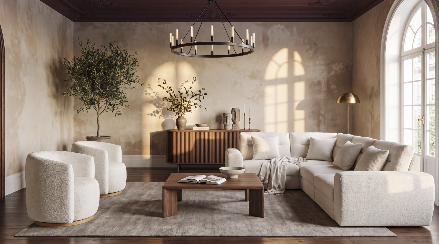 COLAMY AURA Oversized Cocoon Swivel Accent Chair
