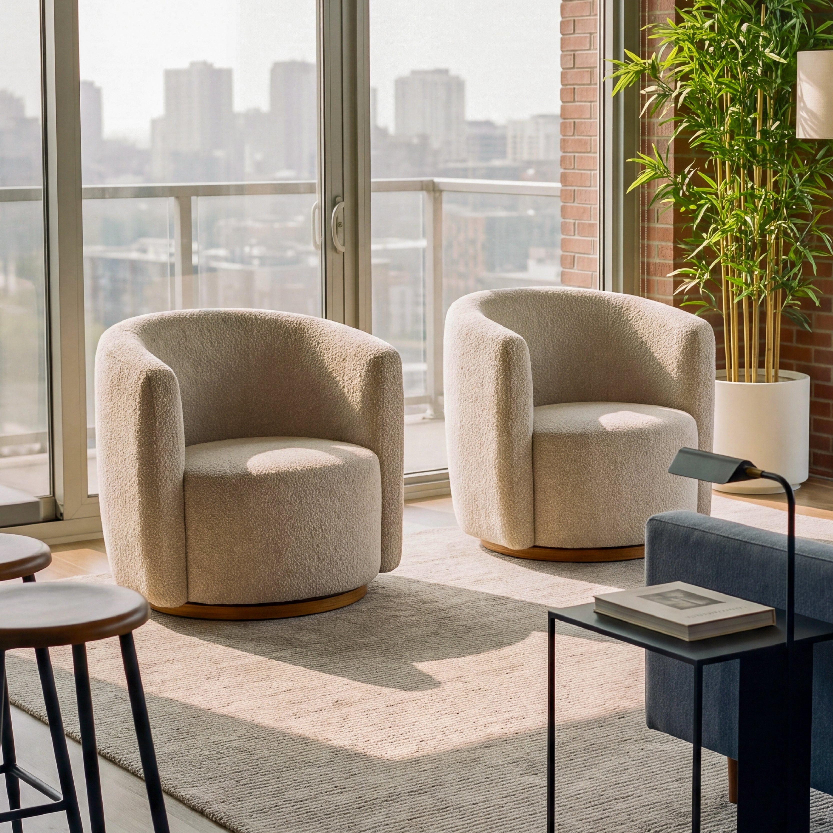 COLAMY AURA Oversized Cocoon Swivel Accent Chair